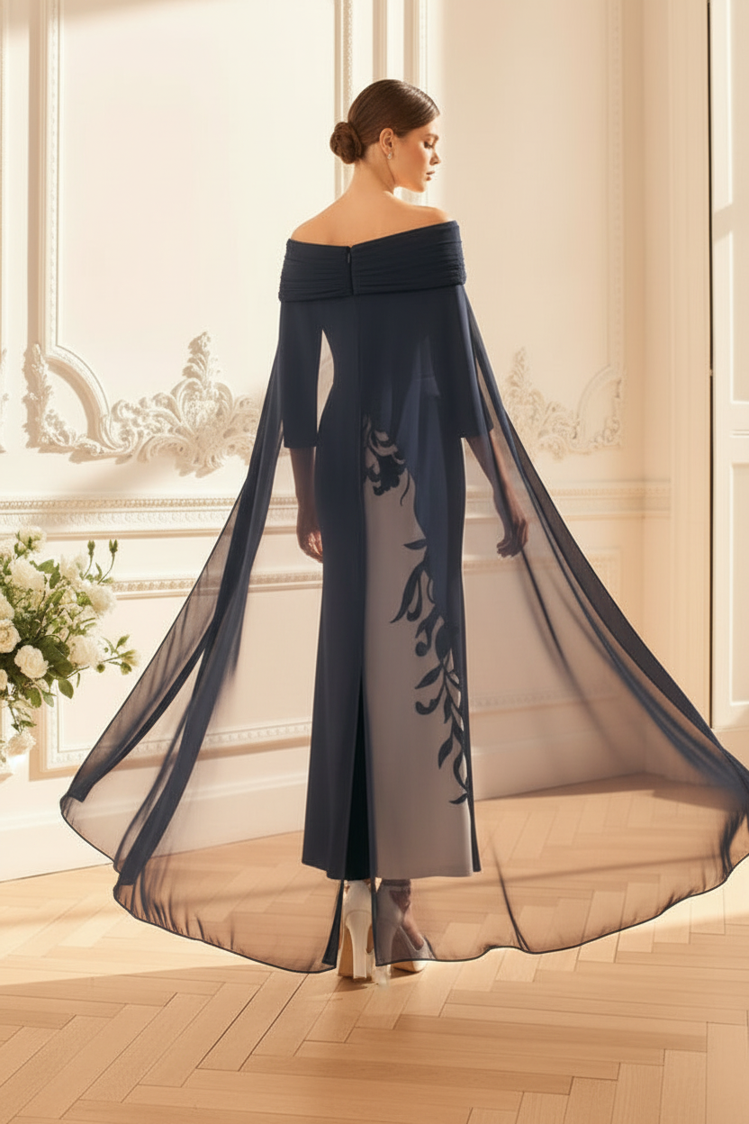 Off-the-Shoulder Asymmetrical Midi Dress