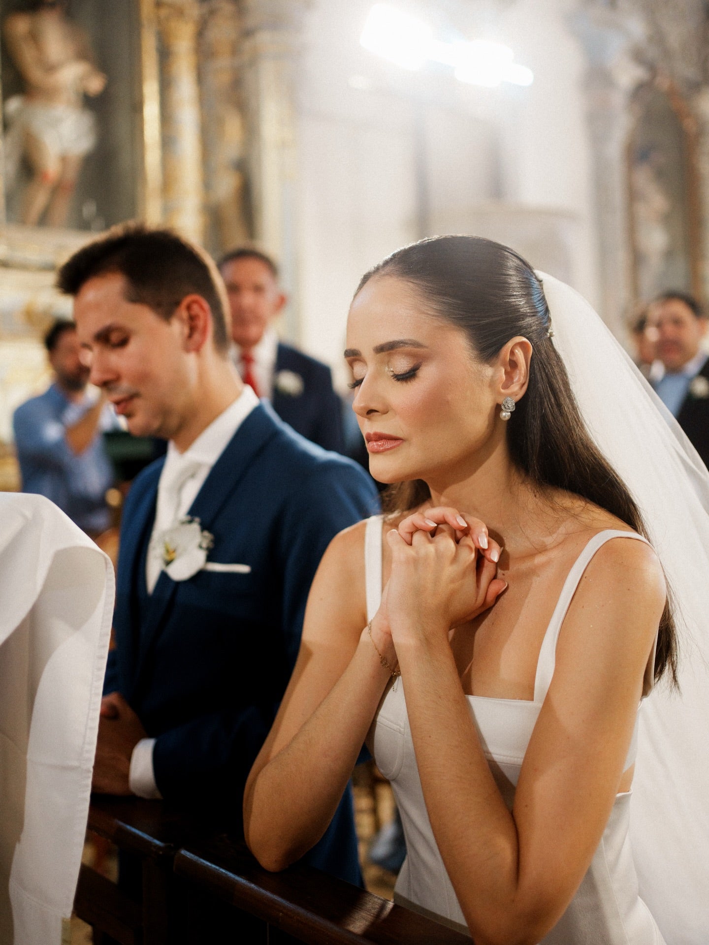 Minimalist Crepe Wedding Dress with Open Back