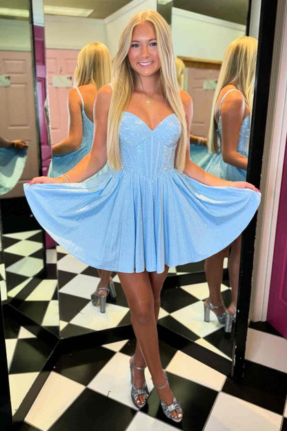 Sweetheart Corset A-Line Short Prom Dress