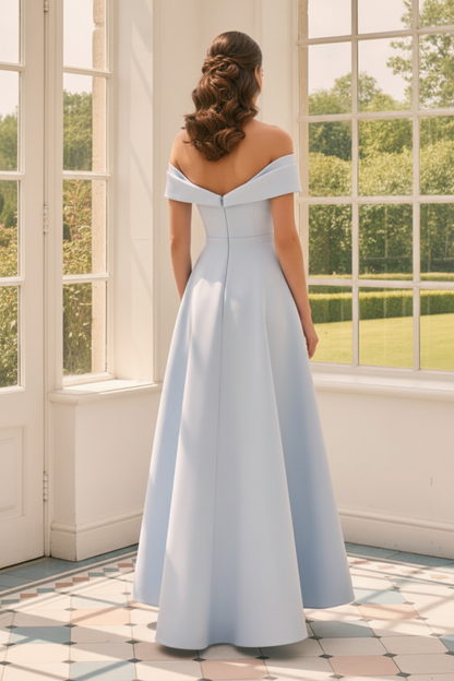 Off Shoulder Beaded Floral Embroidered Formal Gown