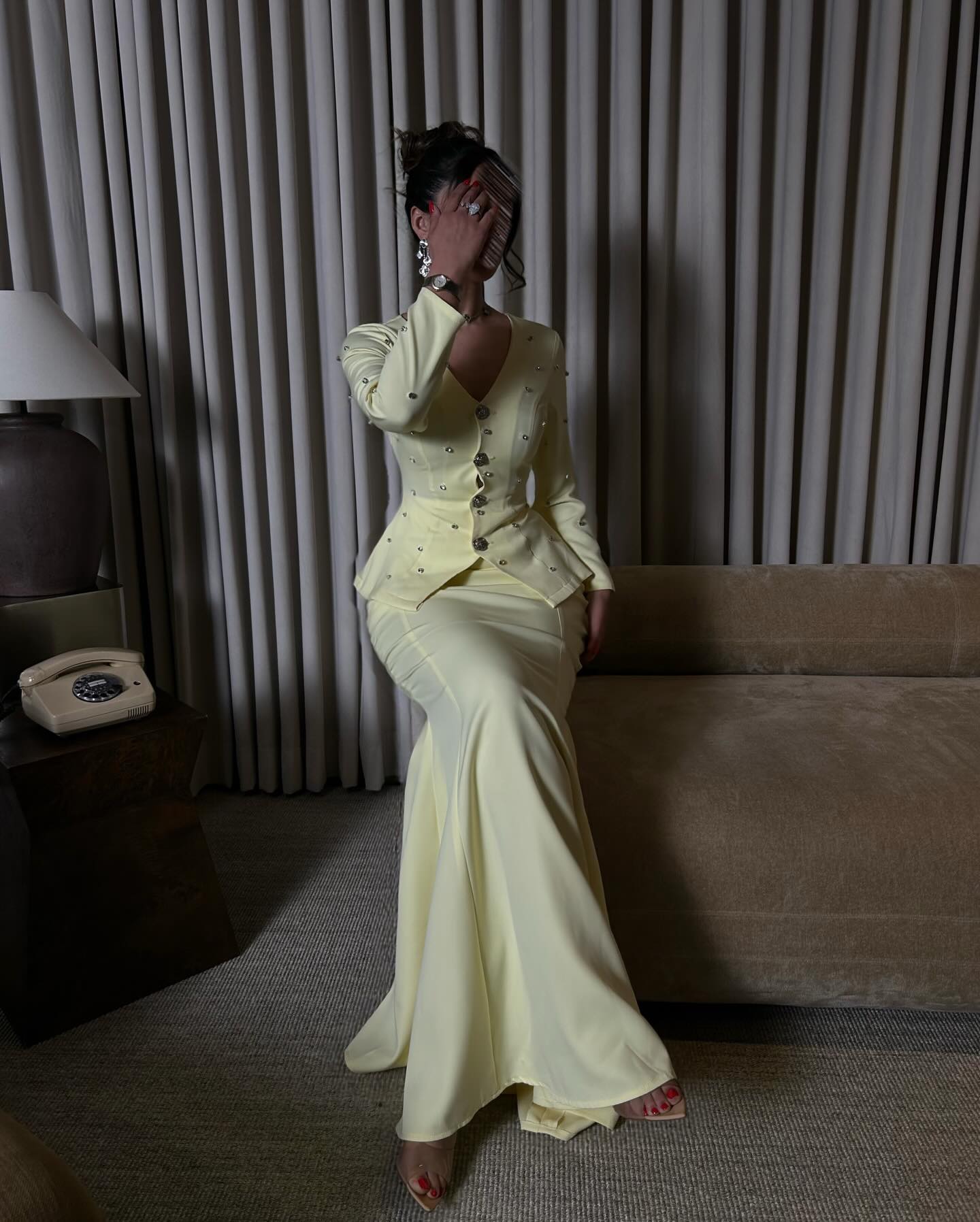 Elegant Two-Piece Peplum Jacket and Mermaid Maxi Skirt