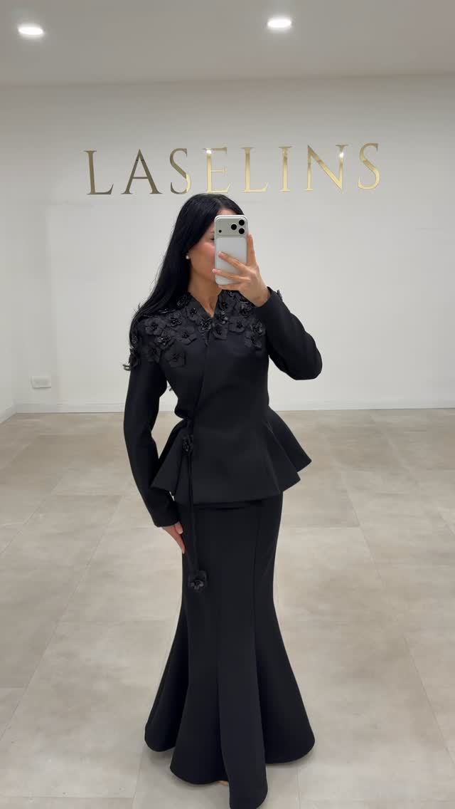 Peplum Jacket and Mermaid Skirt Two-Piece Set