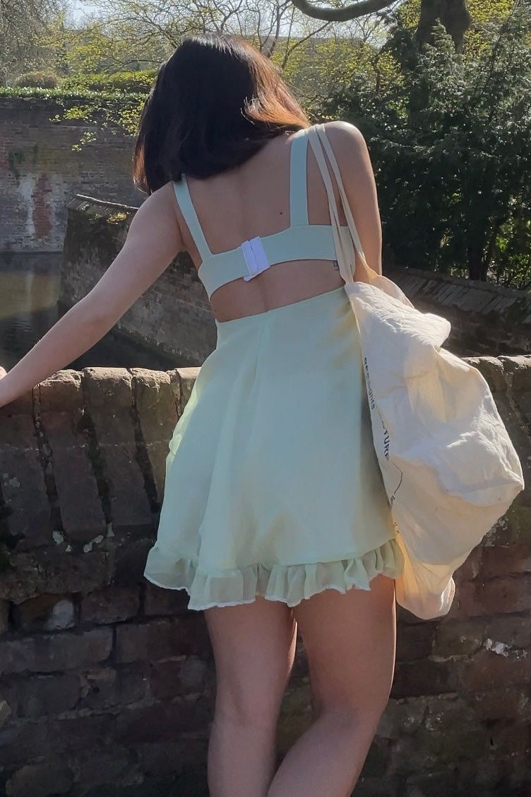 Sweetheart Cut-Out Back Fit and Flare Mini Dress