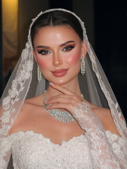 Long Sleeve Corset Lace Mermaid Wedding Dress