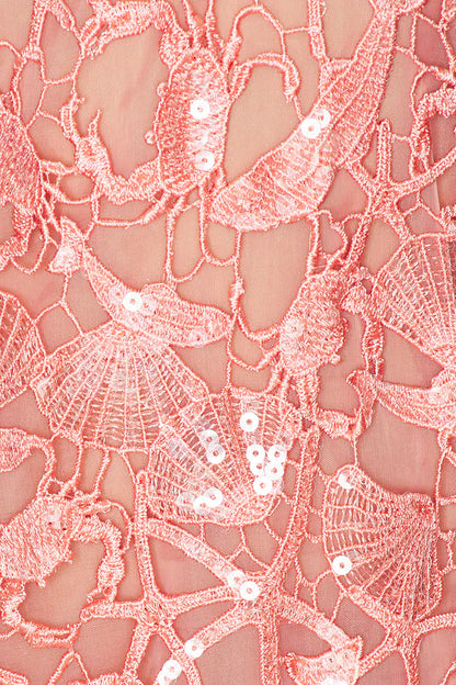 Halter Deep V-Neck Sequin Lace Mini Dress