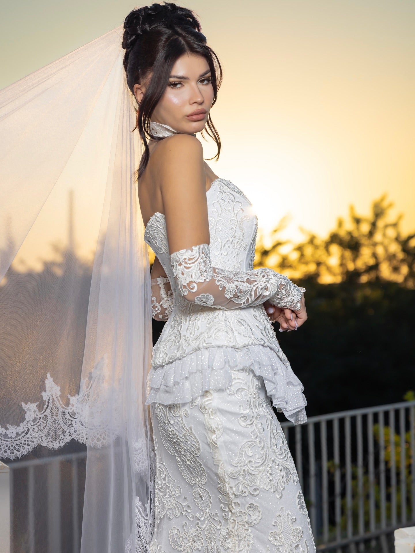 Lace Sweetheart Mermaid Wedding Dress with Train