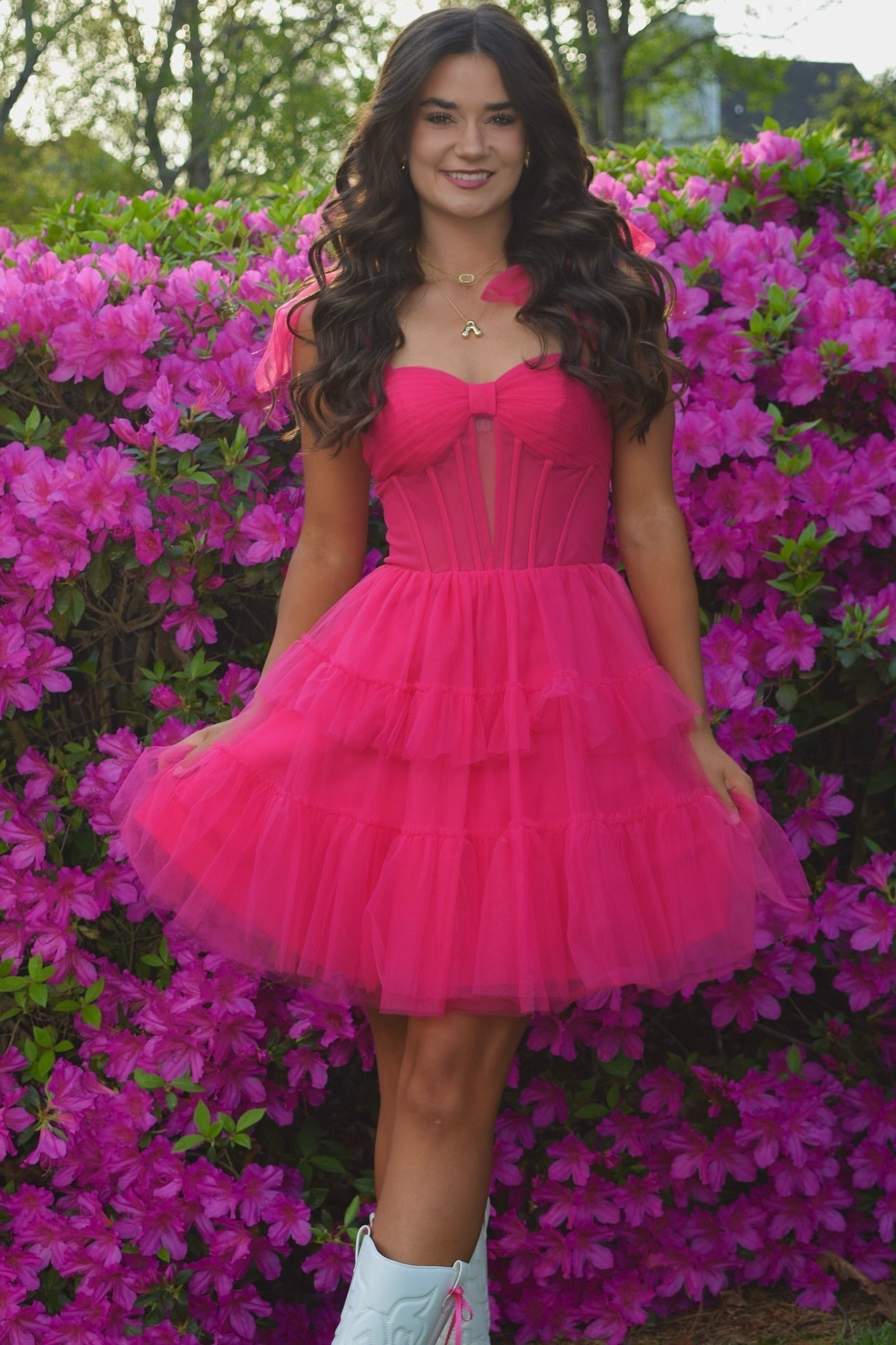 Tiered Tulle Corset Homecoming Mini Dress