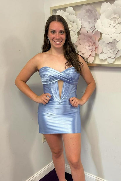 Strapless Corset Cut-Out Mini Bodycon Dress