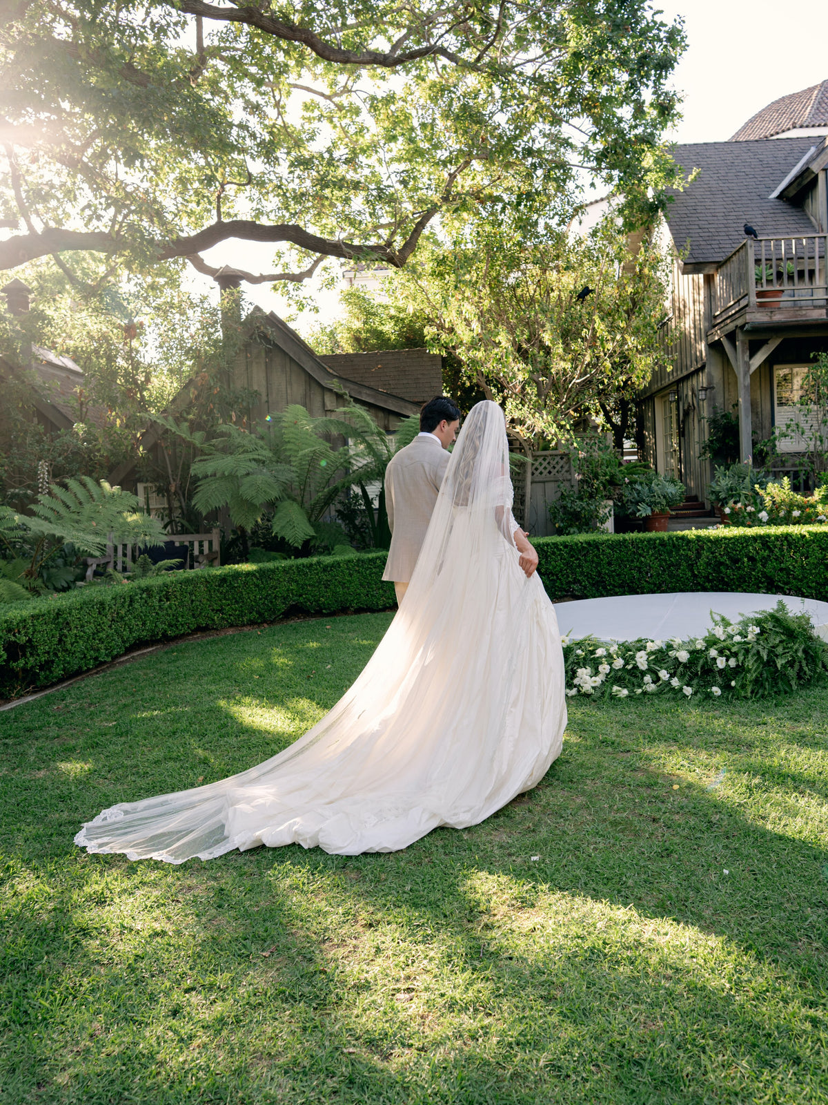 Ruched Ball Gown Wedding Dress with Long Train