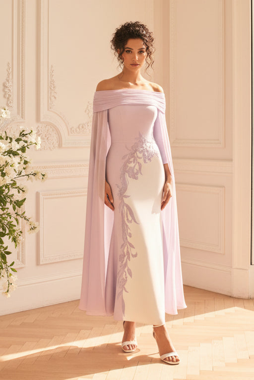 Off-the-Shoulder Asymmetrical Midi Dress