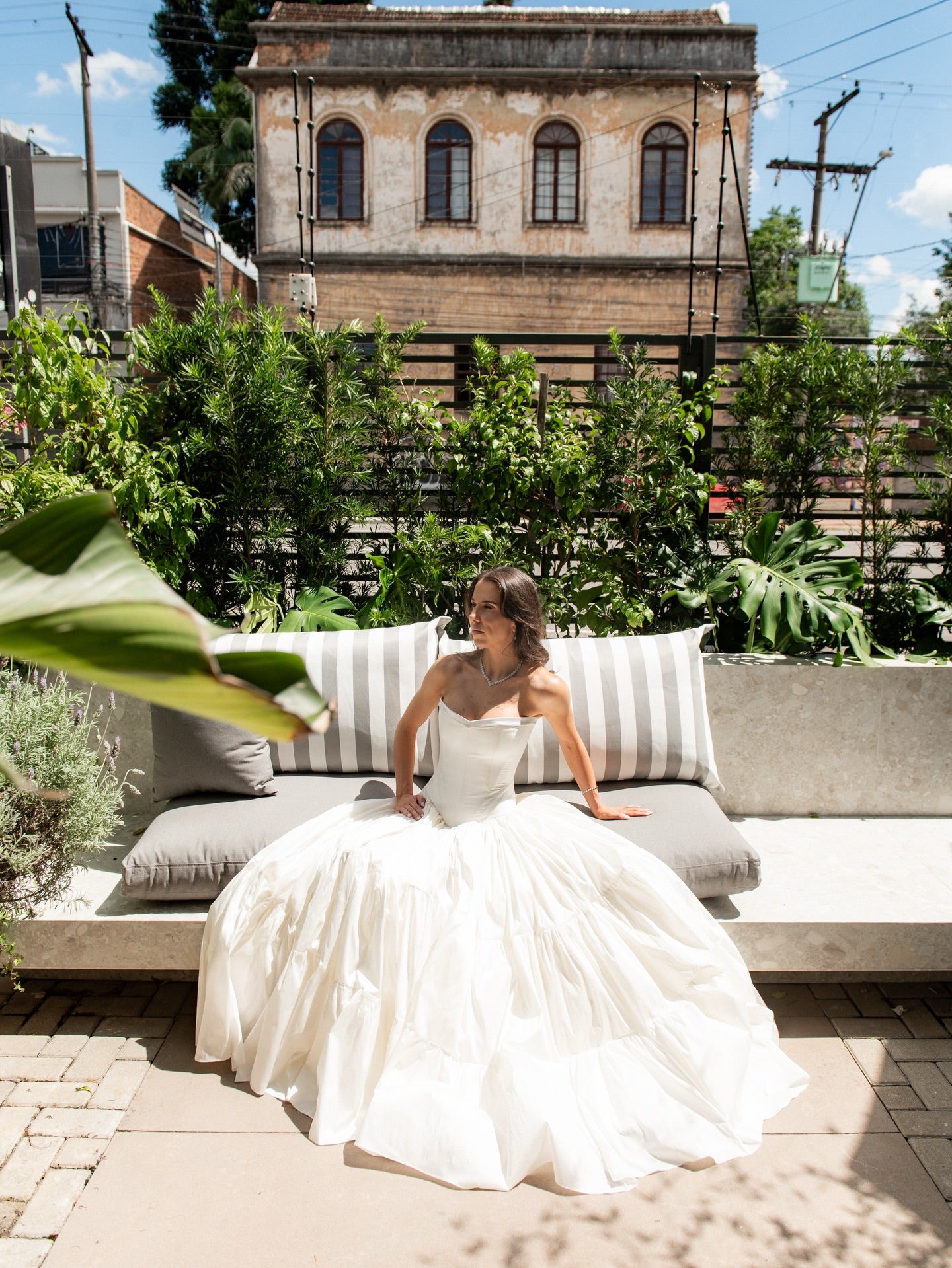 Strapless Corset Tiered Ball Gown Wedding Dress