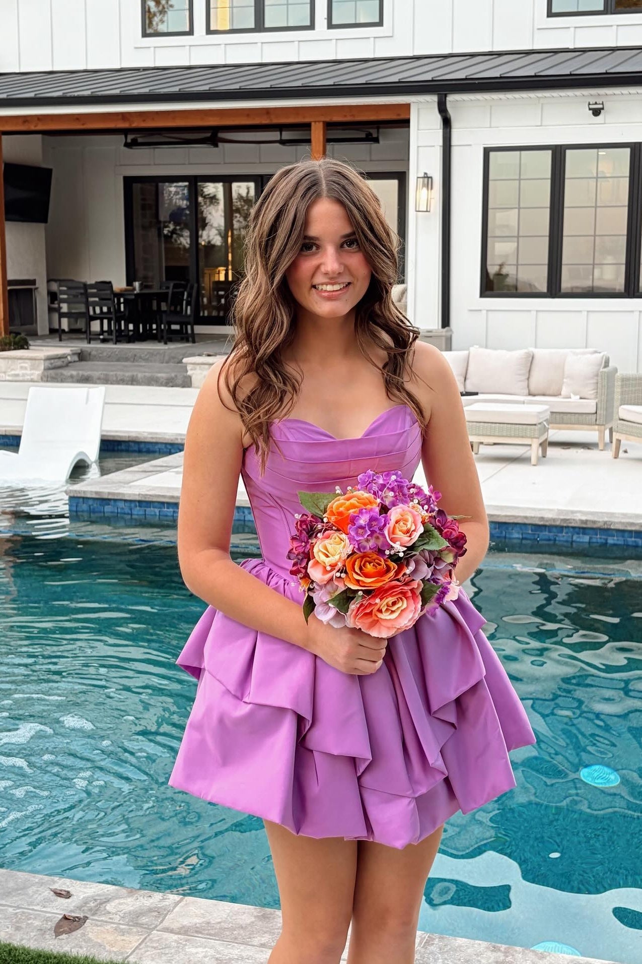 Strapless Sweetheart Tiered Corset Mini Dress