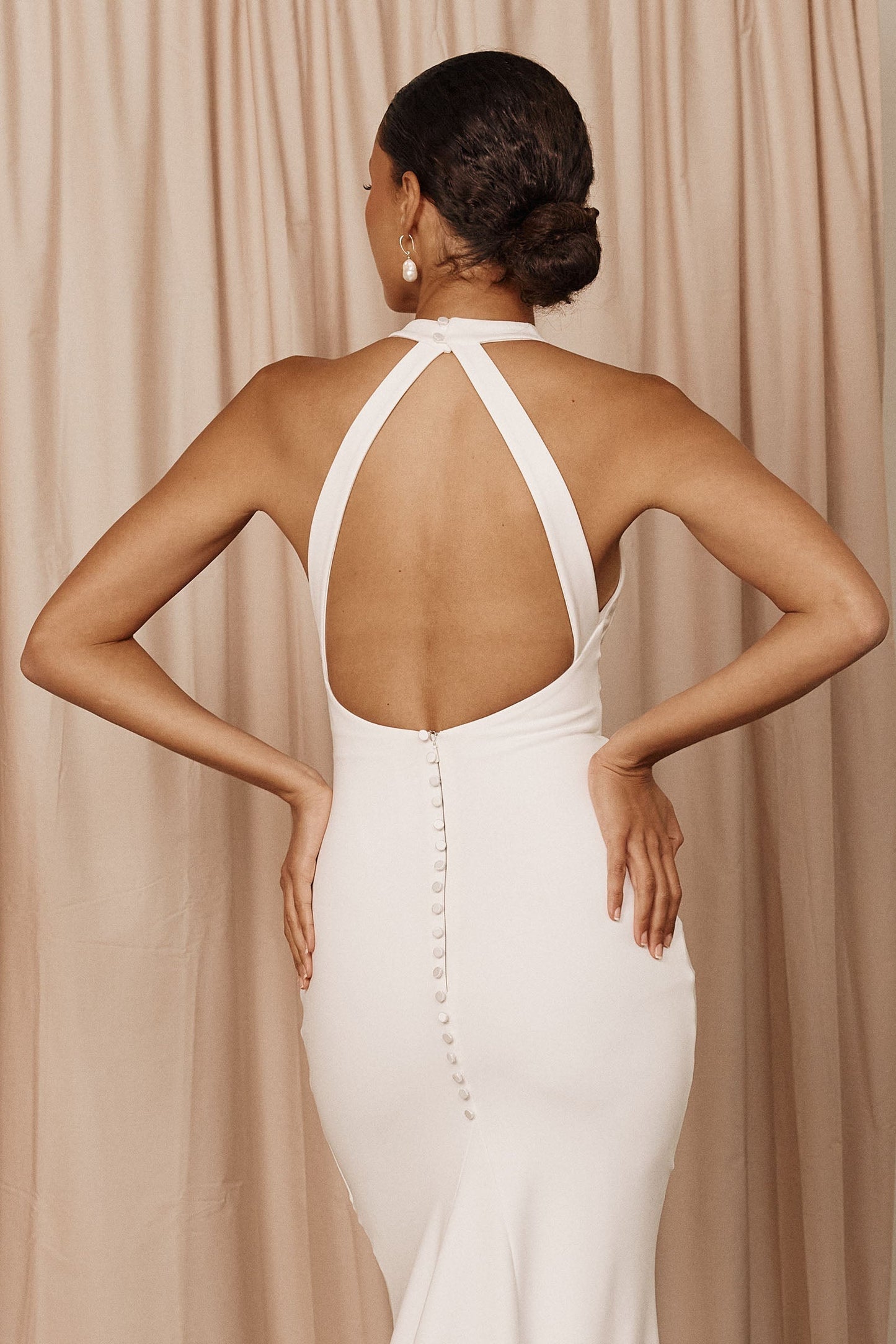 Halter Mermaid Wedding Dress with Open Back