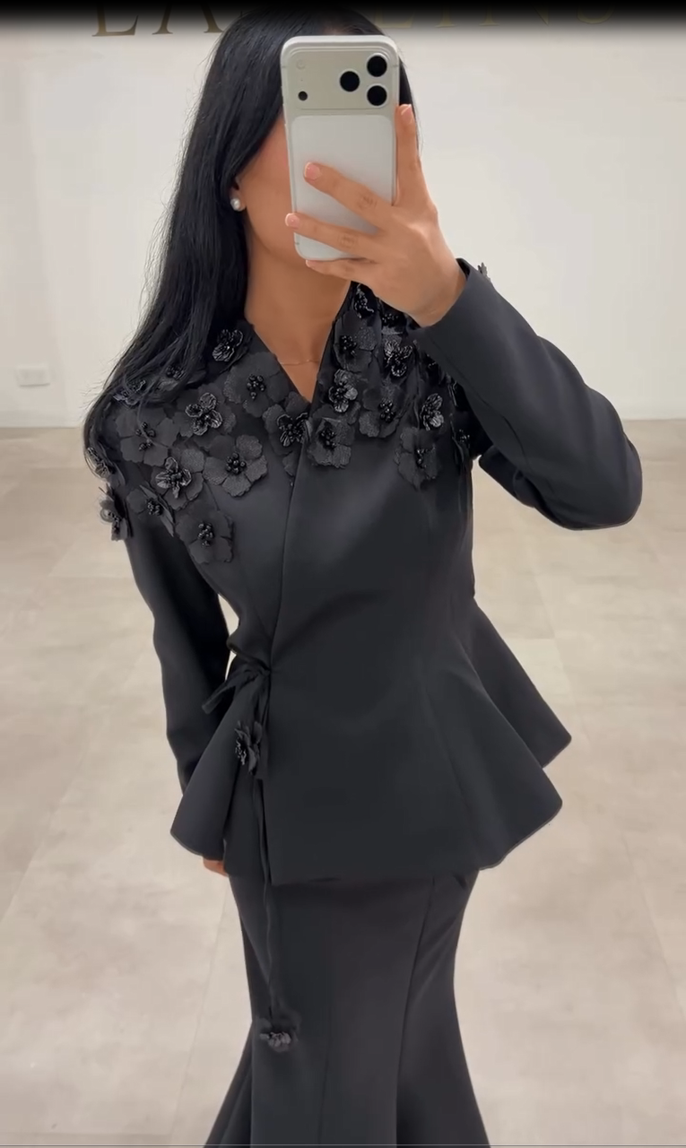 Peplum Jacket and Mermaid Skirt Two-Piece Set