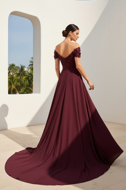 Off-the-Shoulder Jumpsuit with Overskirt