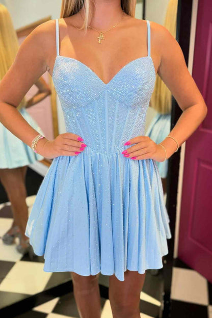 Sweetheart Corset A-Line Short Prom Dress