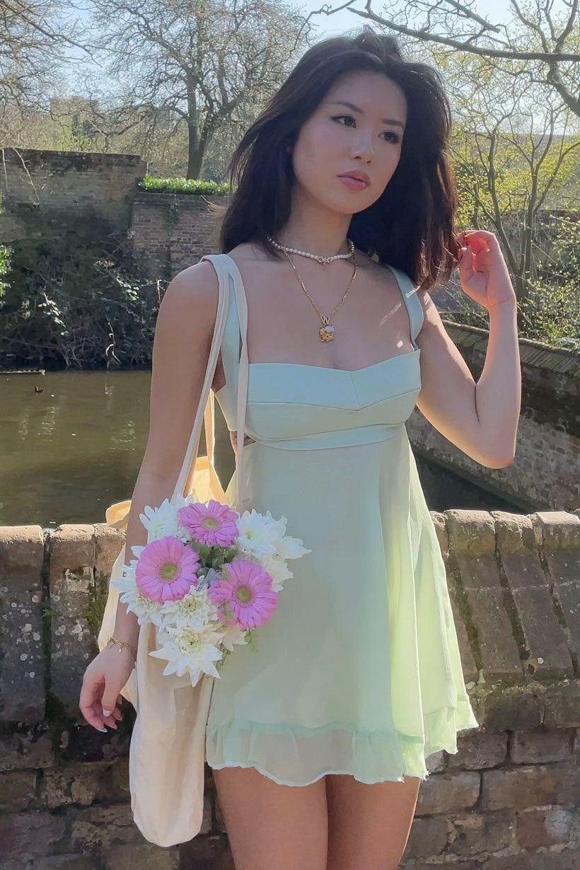 Sweetheart Cut-Out Back Fit and Flare Mini Dress