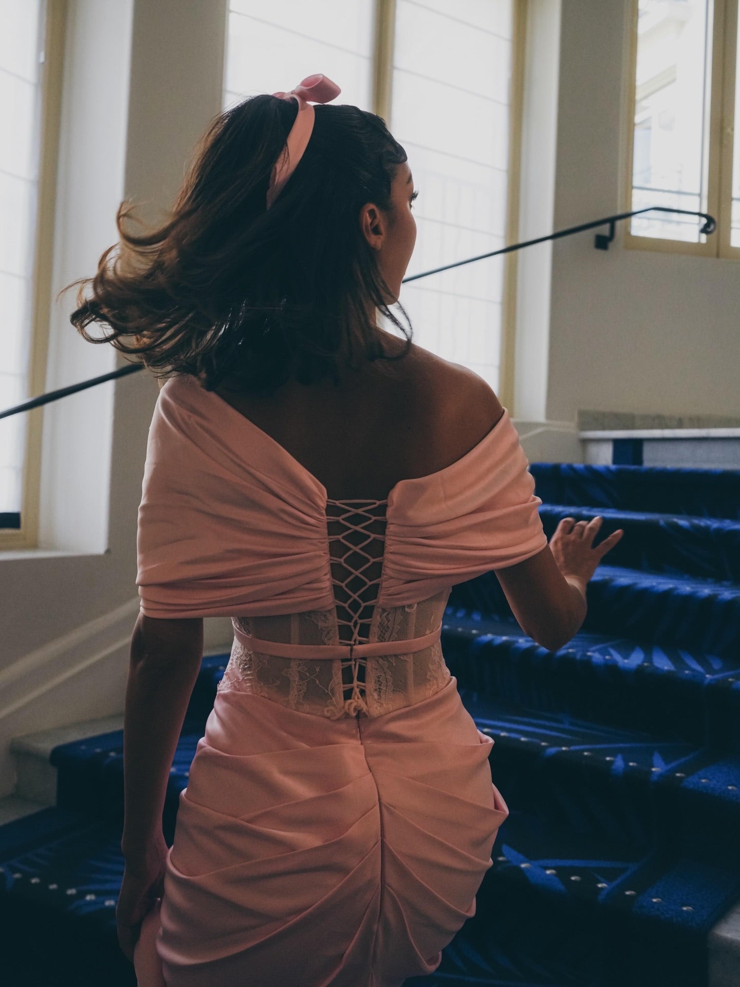 Off-the-Shoulder Mermaid Gown with Lace Corset