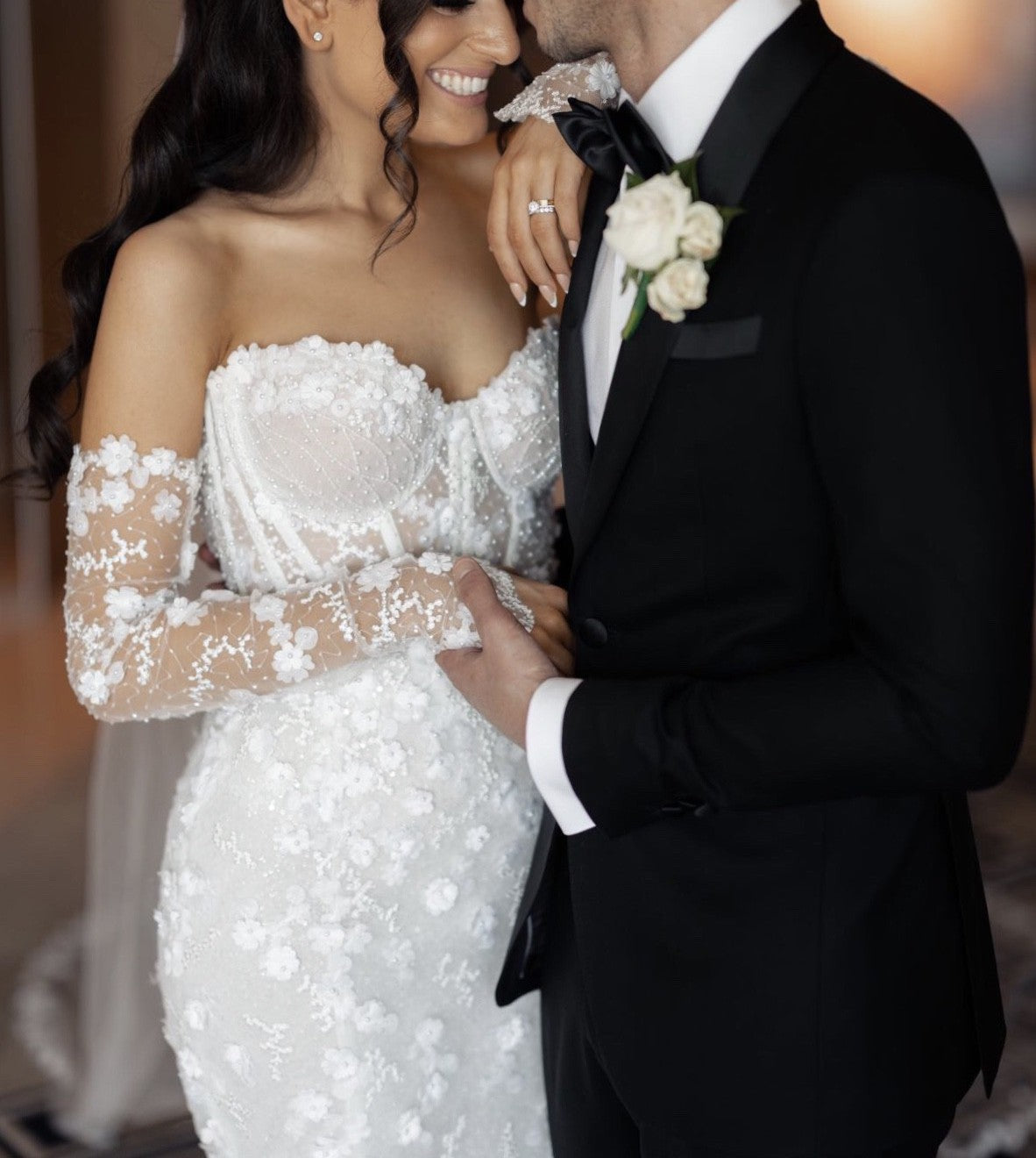 3D Floral Corset Mermaid Wedding Dress