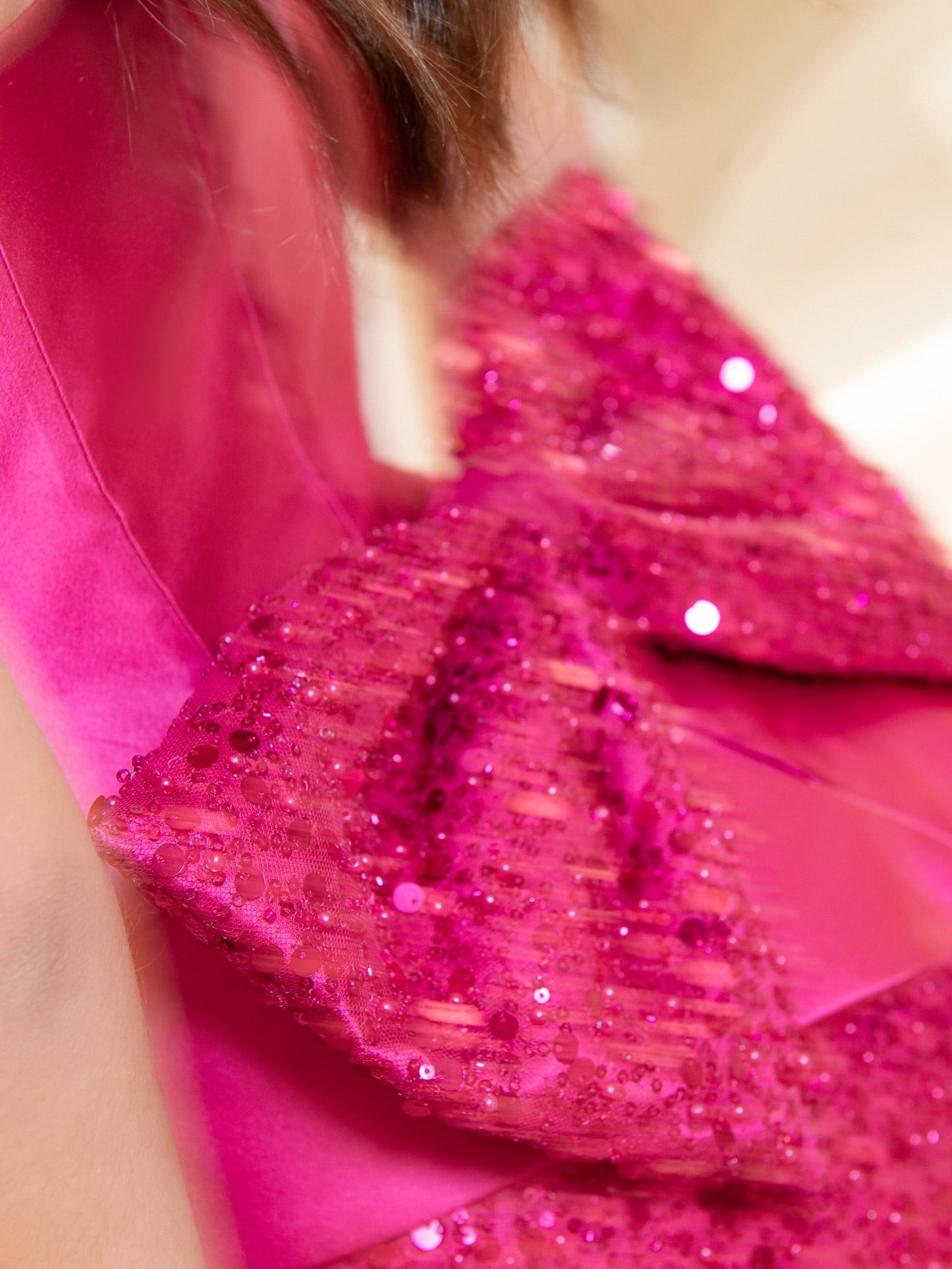 Strapless Peplum Ball Gown with Sequin Skirt