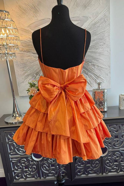 Spaghetti Strap Tiered Corset Mini Dress