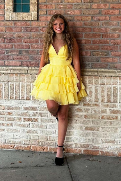 Tiered Ruffled Spaghetti Strap Mini Dress