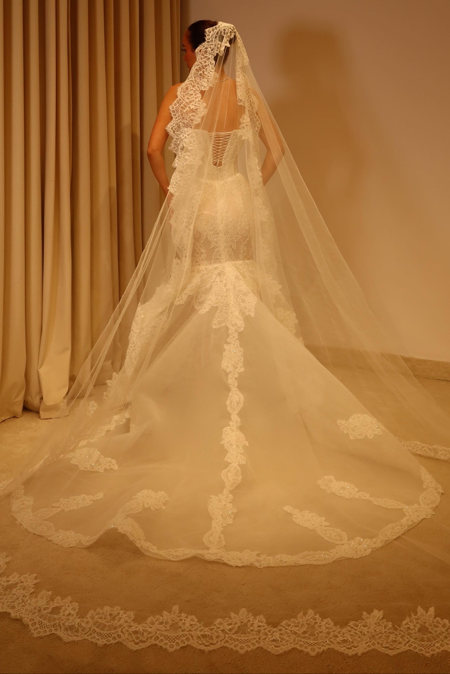 Strapless Lace Mermaid Corset Wedding Dress