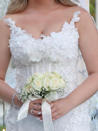 Corset Mermaid Wedding Dress with 3D Flowers