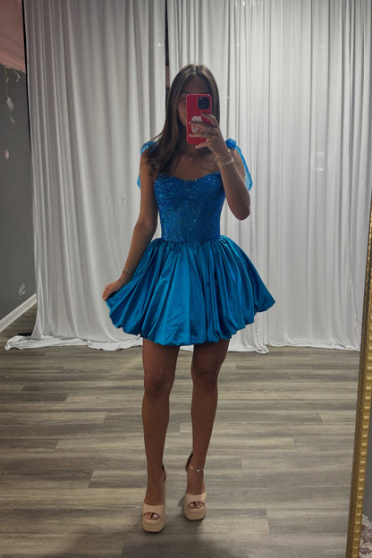 Beaded Corset Bubble Skirt Mini Dress
