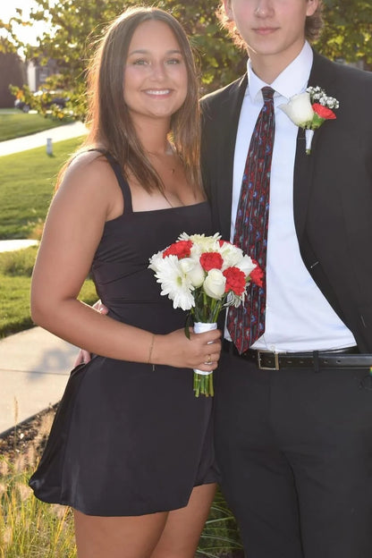 Sleeveless Square Neck Fit and Flare Mini Dress