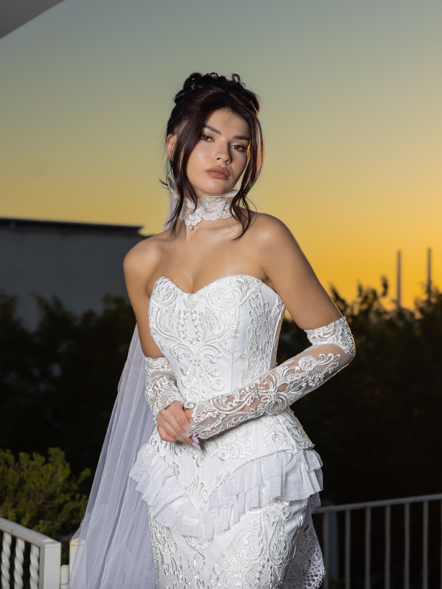 Lace Sweetheart Mermaid Wedding Dress with Train