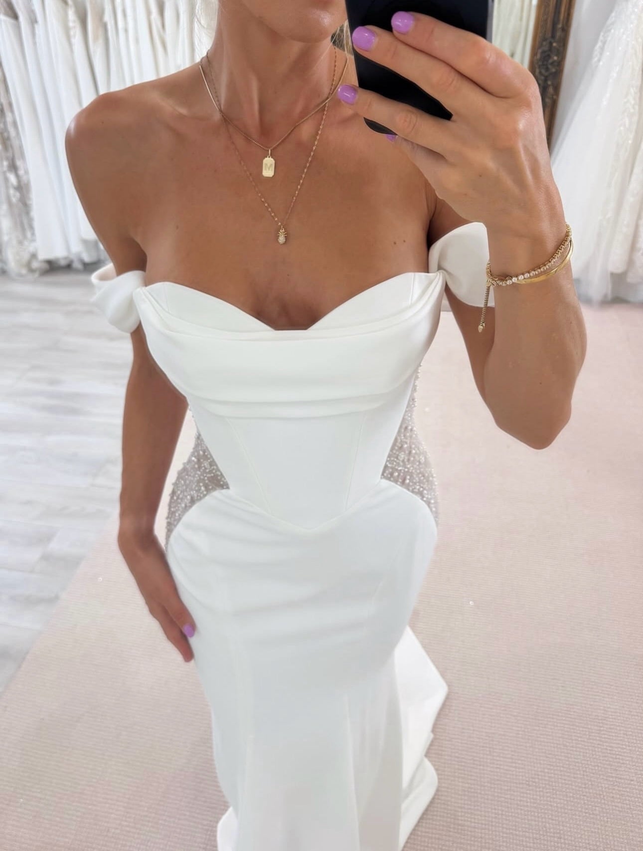 Strapless Mermaid Wedding Dress with Beaded Cutouts