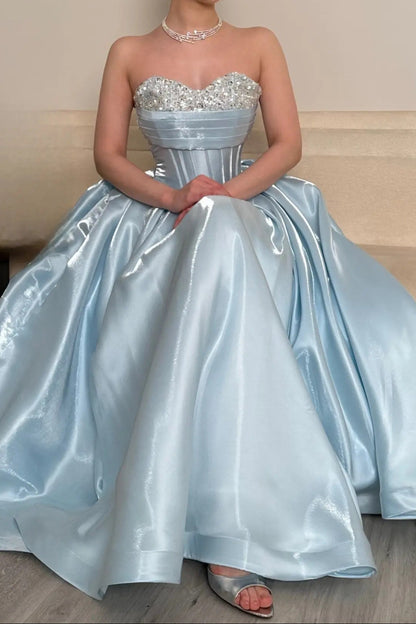 Strapless Corset Gown with Embellished Bust