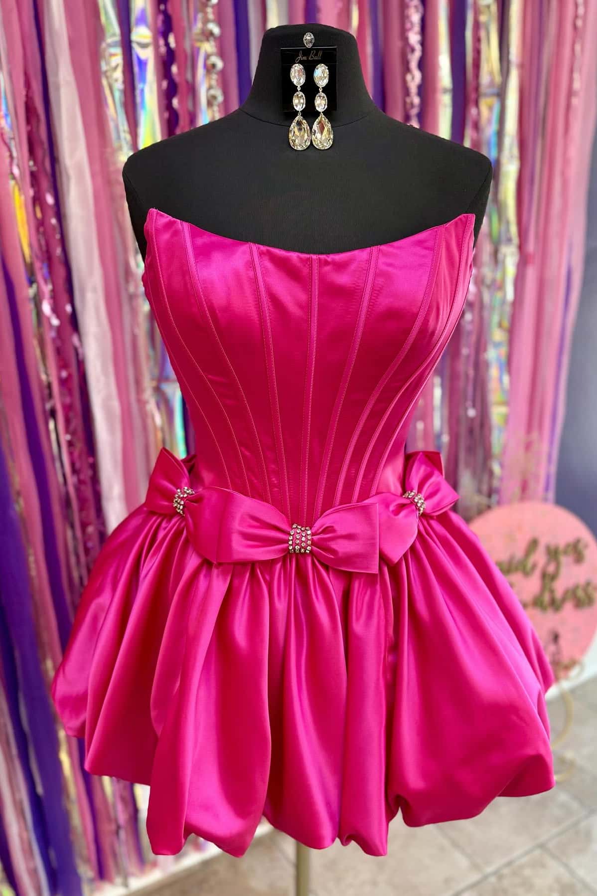 Strapless Corset Bubble Skirt Homecoming Dress