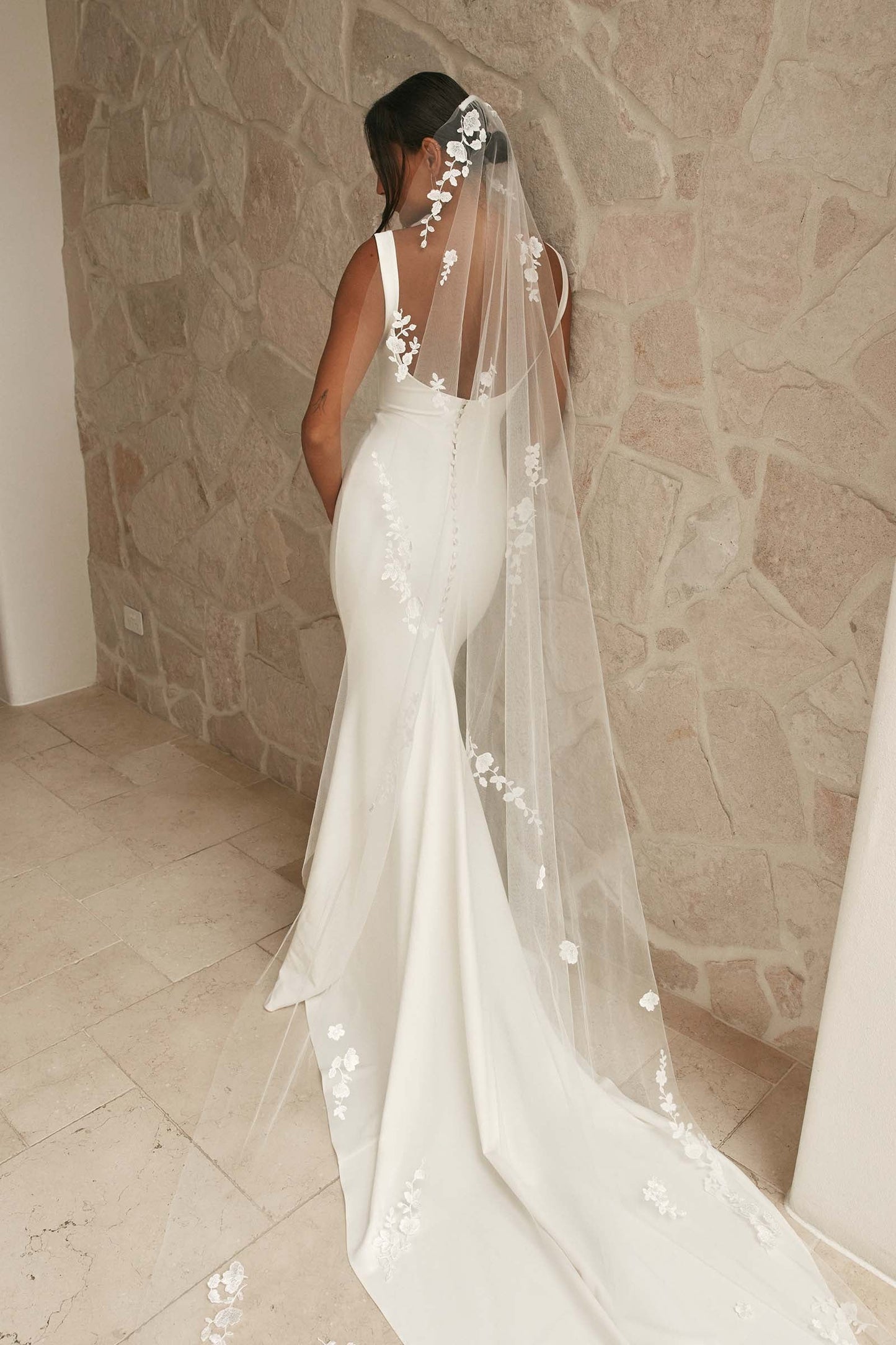 Cowl Neck Mermaid Wedding Dress with Low Back