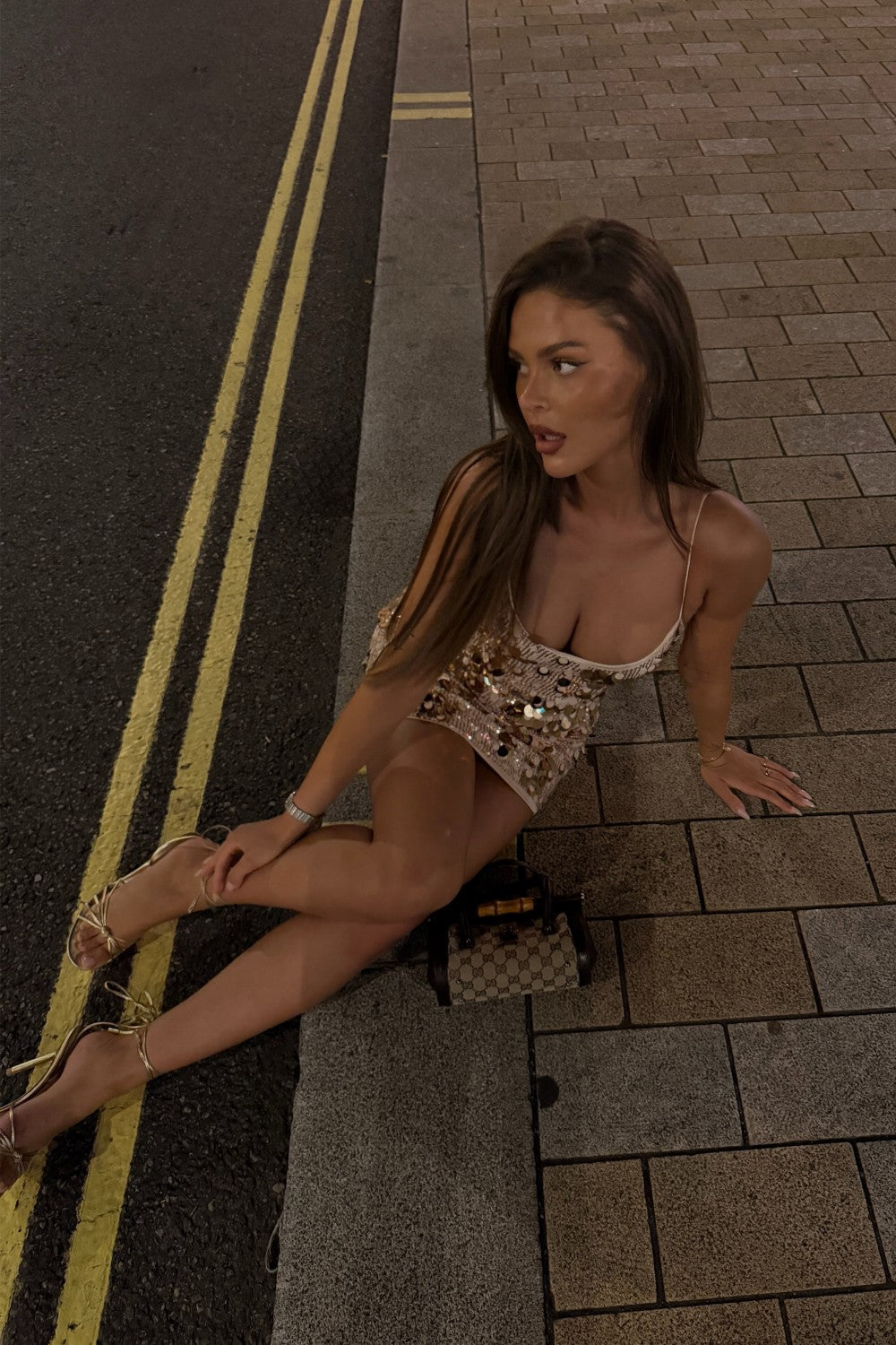 One Shoulder Sequin Bodycon Mini Dress