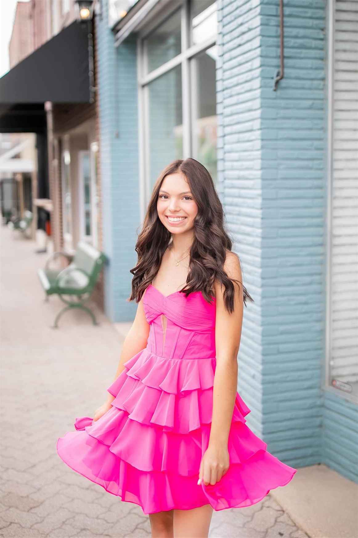 Strapless Corset Tiered Ruffle Mini Dress