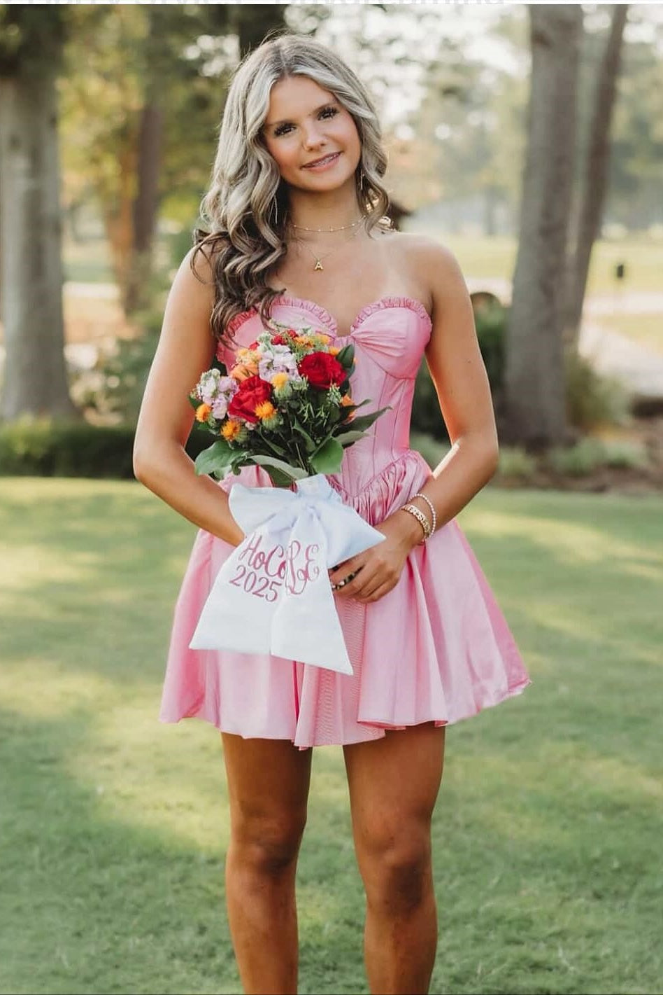 Strapless Sweetheart Corset Satin Mini Dress