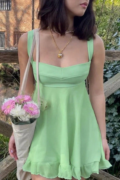Sweetheart Cut-Out Back Fit and Flare Mini Dress