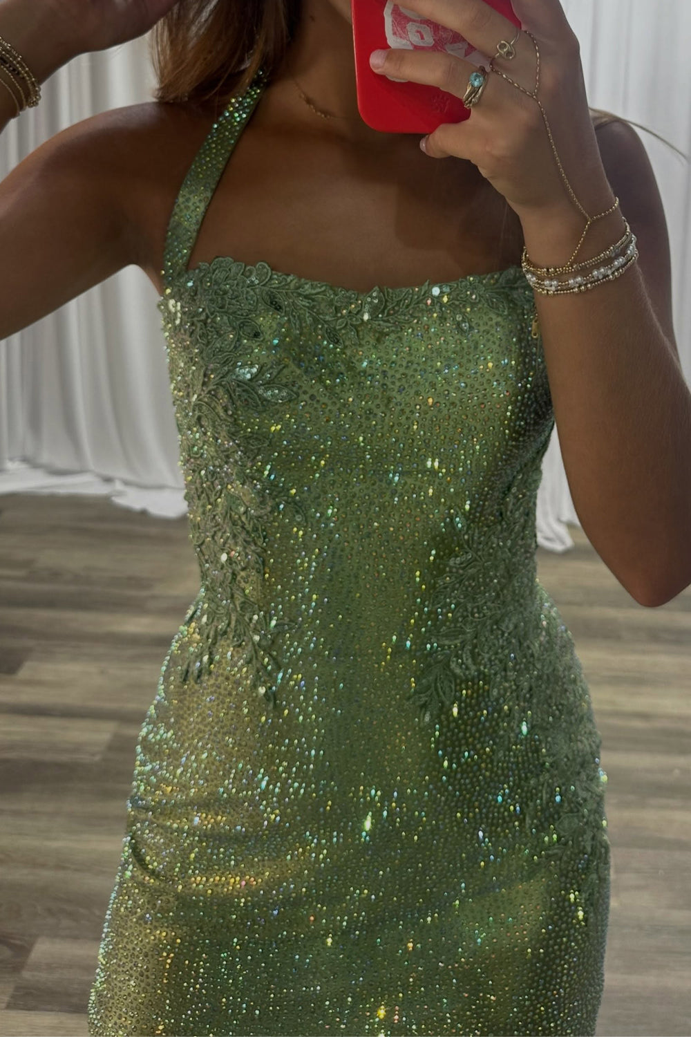 Sparkly Beaded Bodycon Mini Dress