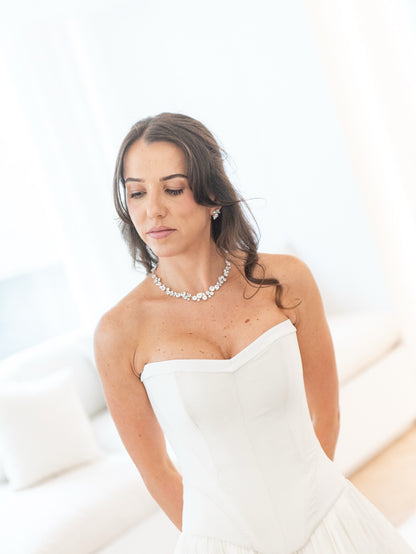 Strapless Corset Tiered Ball Gown Wedding Dress