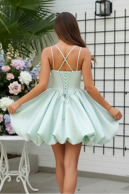 Crystal Embellished Corset Bubble Mini Dress