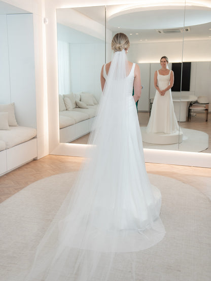 Minimalist Square Neck A-Line Wedding Dress