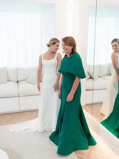 Minimalist Square Neck A-Line Wedding Dress