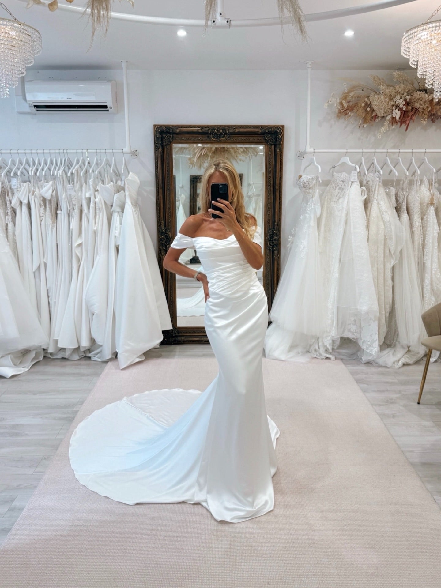 Ruched Off-the-Shoulder Mermaid Wedding Dress