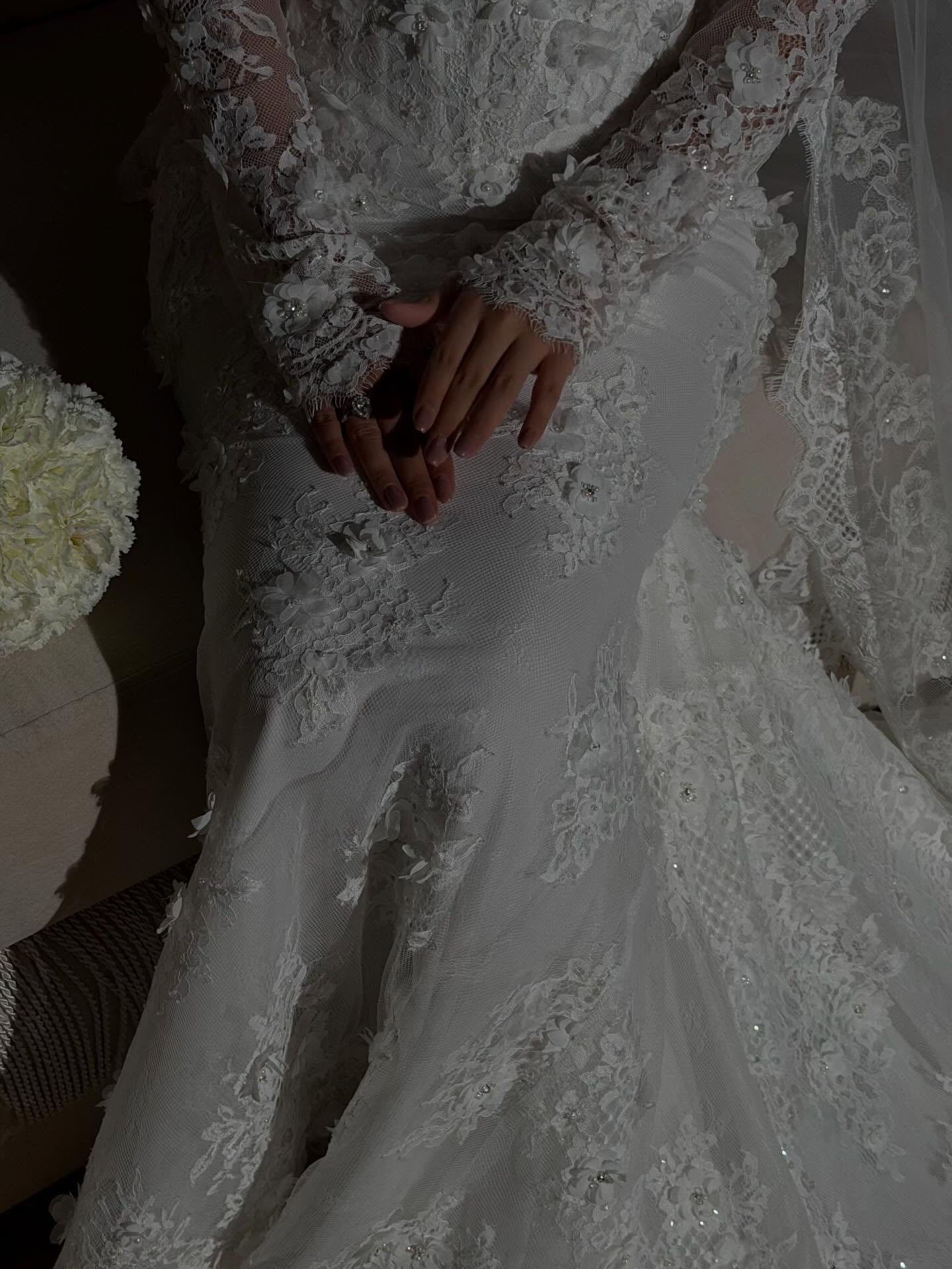 High Neck Lace Mermaid Wedding Dress with Corset
