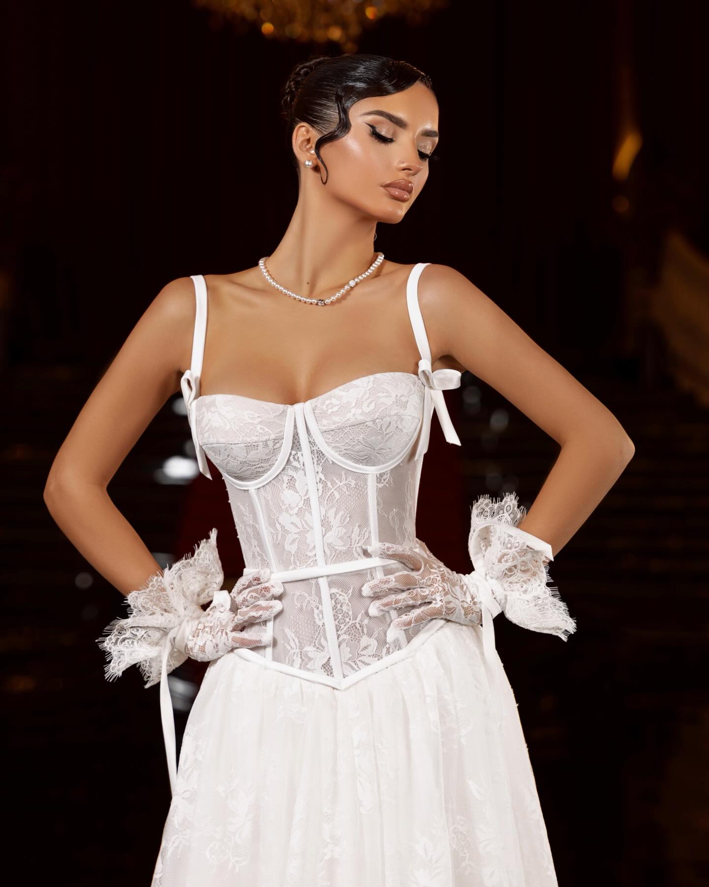 Lace Corset A-Line Wedding Gown