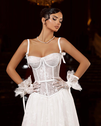 Lace Corset A-Line Wedding Gown