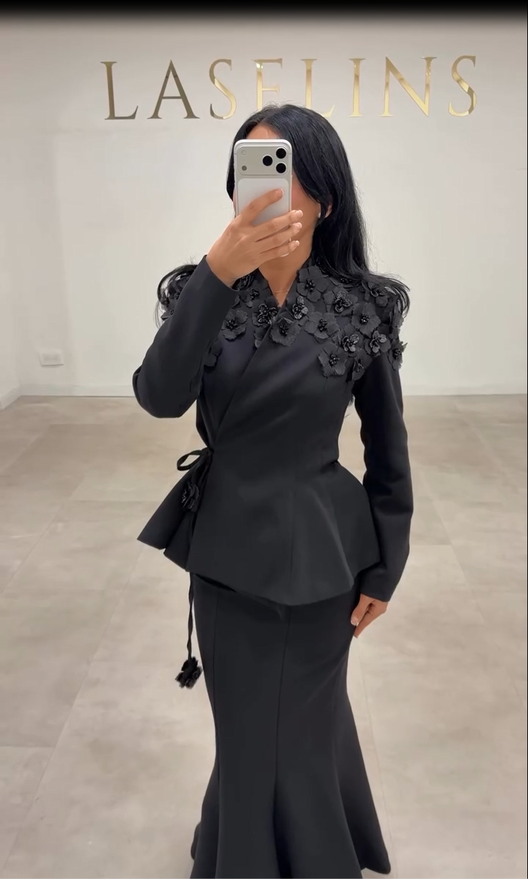 Peplum Jacket and Mermaid Skirt Two-Piece Set