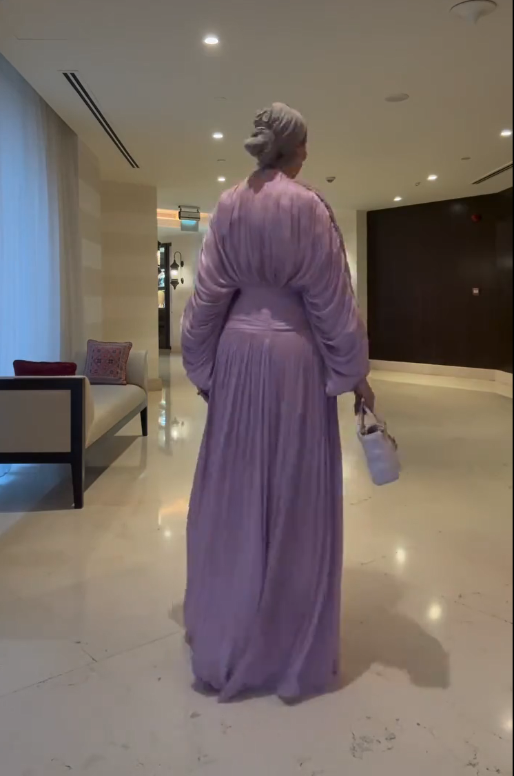 Pleated Batwing Sleeve Maxi Dress
